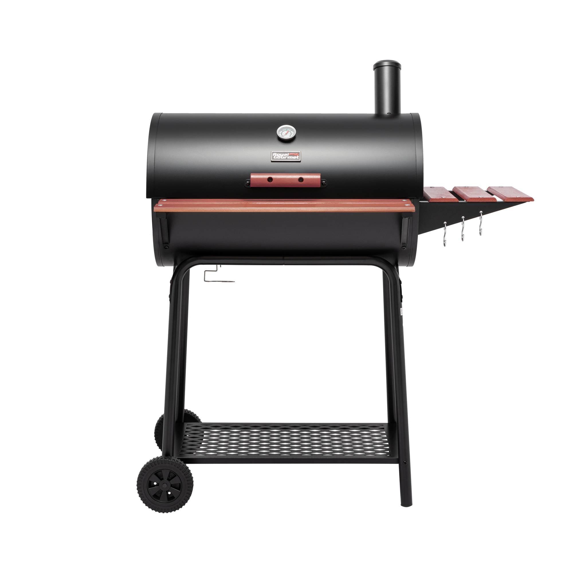 30 Inch Barrel Charcoal Grill with Wood Painted Table Royal Gourmet