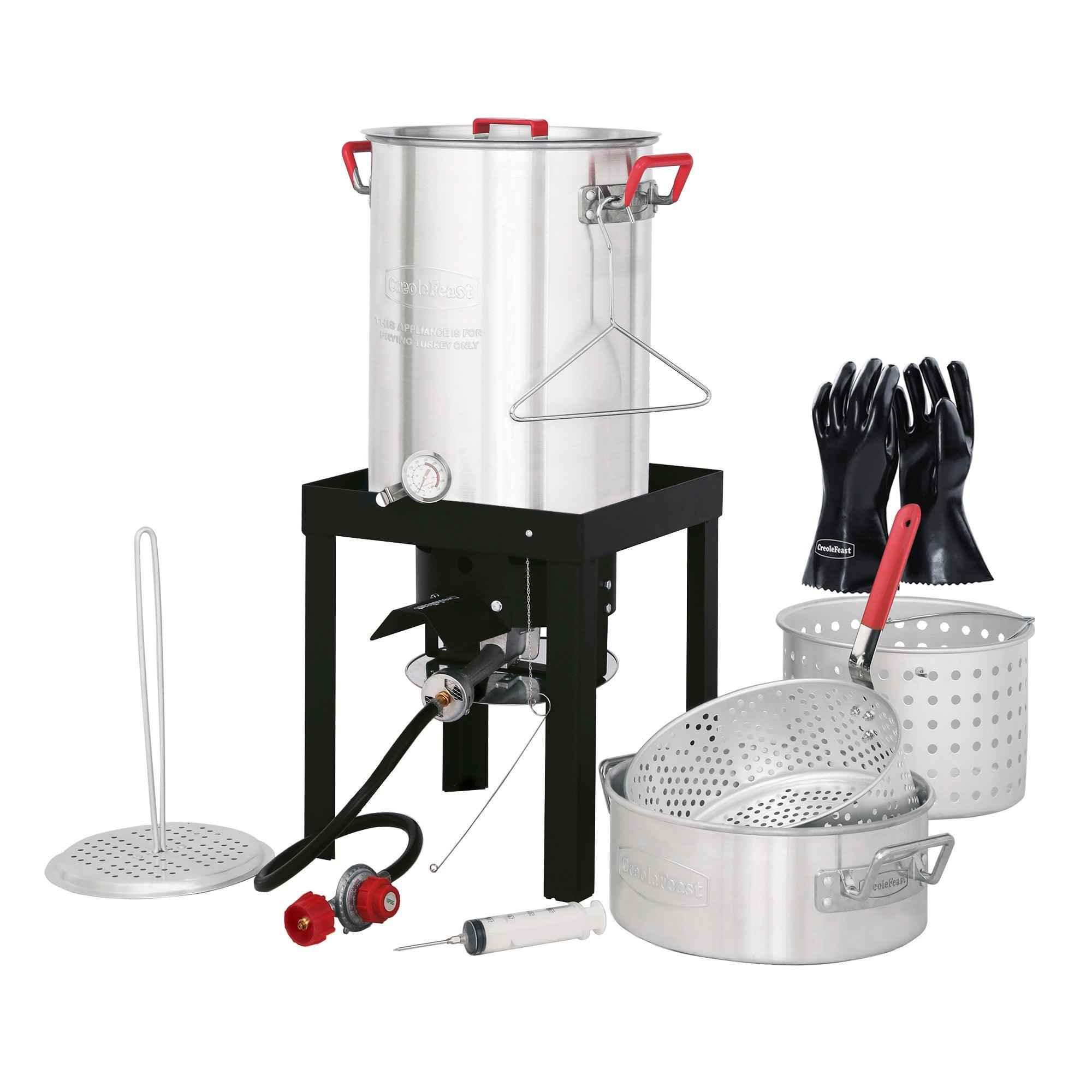 1set, Deep Fryer, Stainless Steel With Temperature Control And Lid
