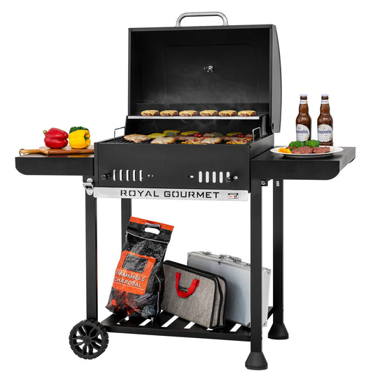 24-Inch Black Movable Charcoal Grill