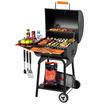 24In.Black Charcoal BBQ Grill