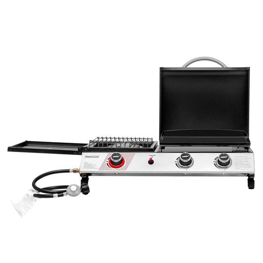 3-in-1 Portable Silver Gas Griddle