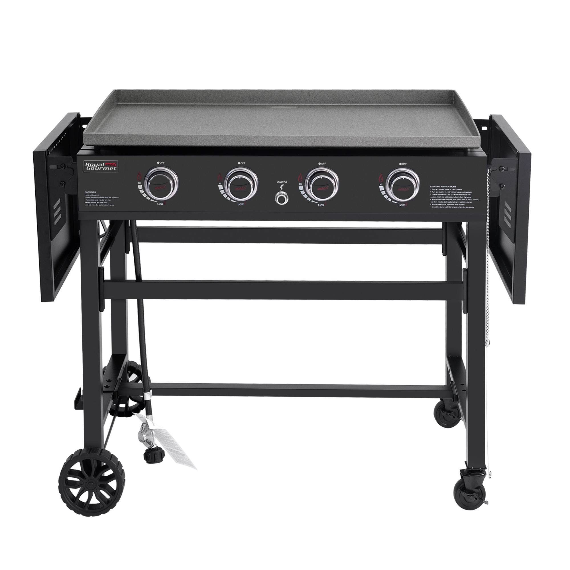 35 Inch 4 Burner Gas Griddle With Cover Royal Gourmet