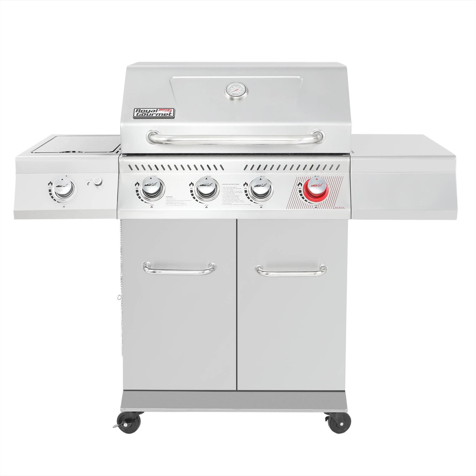 4 Burner Gas Grill with Side Burner Royal Gourmet