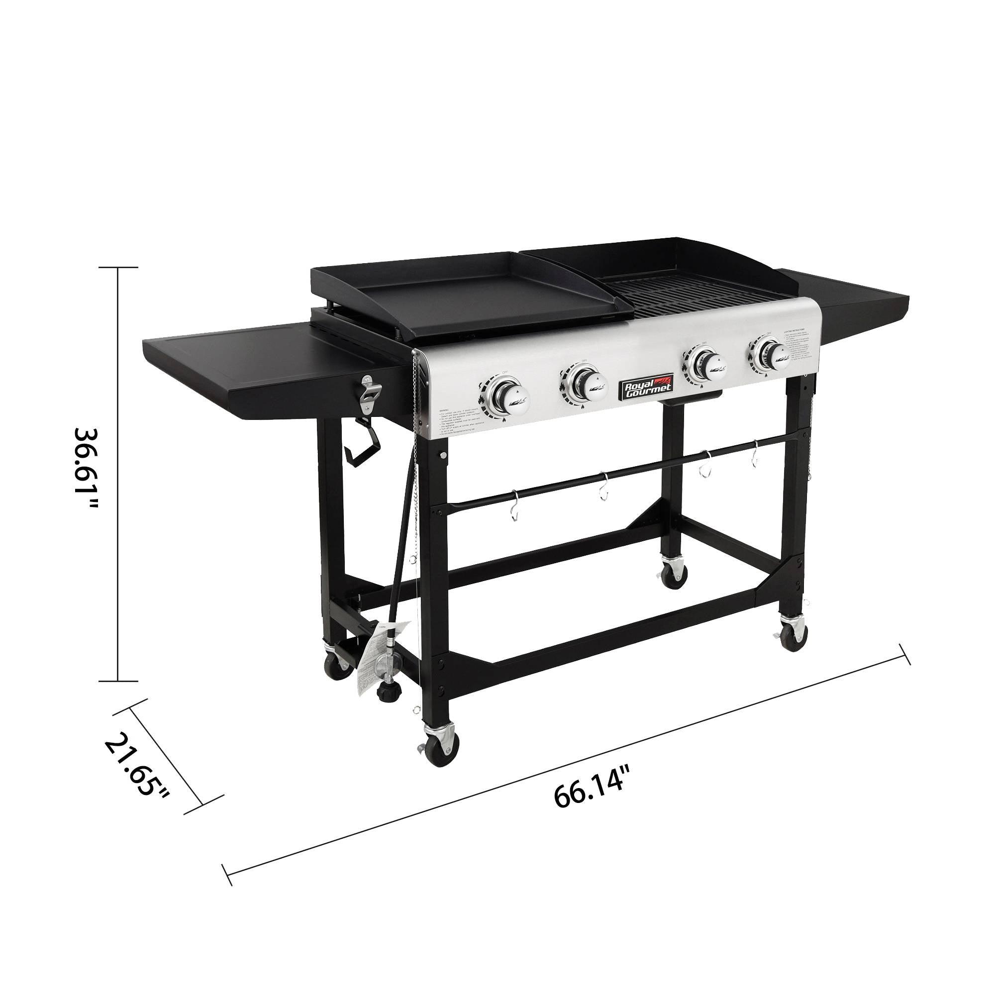 Propane griddle outlet and grill combo