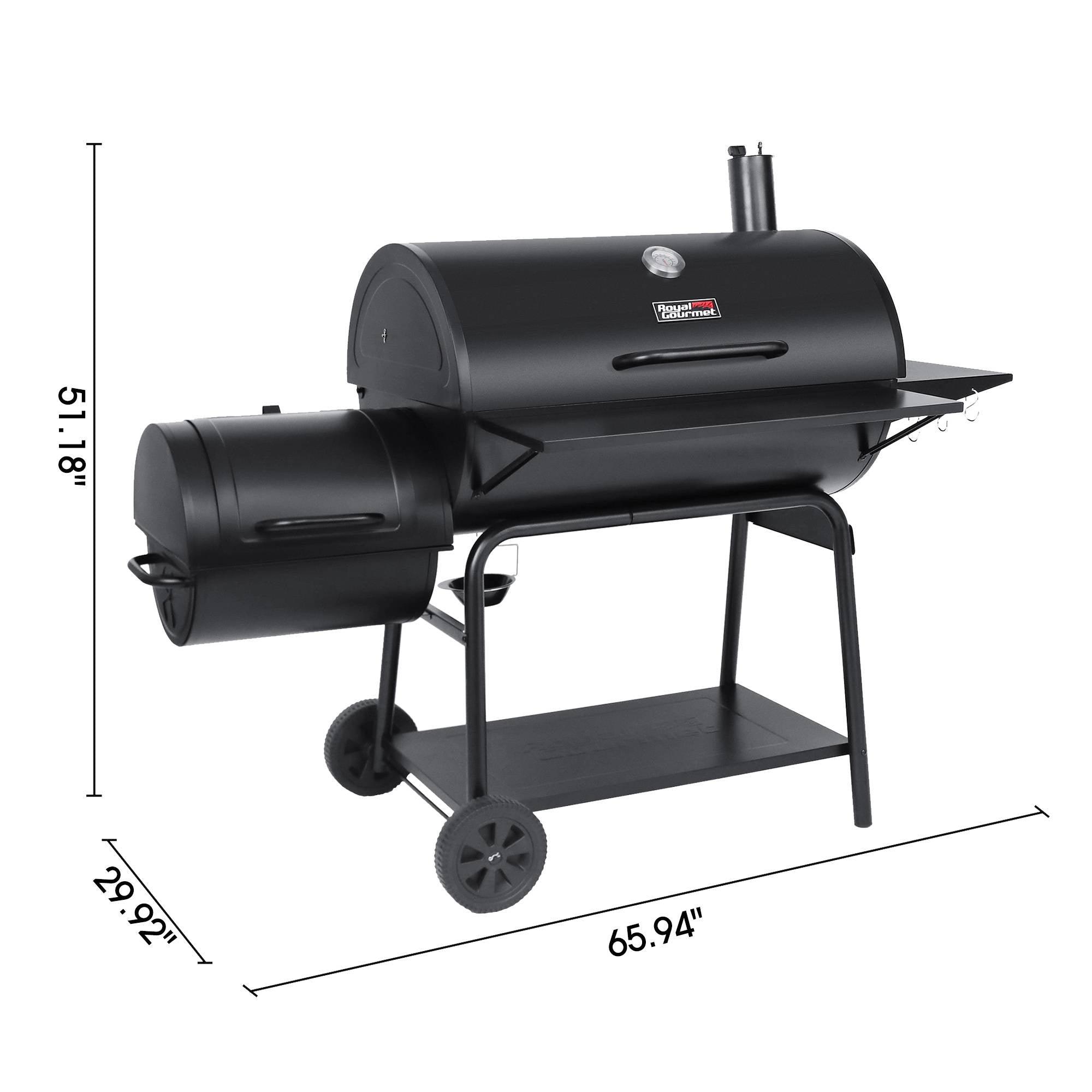 Charcoal Barrel Grill with Offset Smoker Royal Gourmet